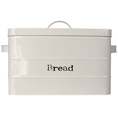 home basics metal bread box in ivory copper|Home Basics Tin Bread Box Ivory CS47395 .